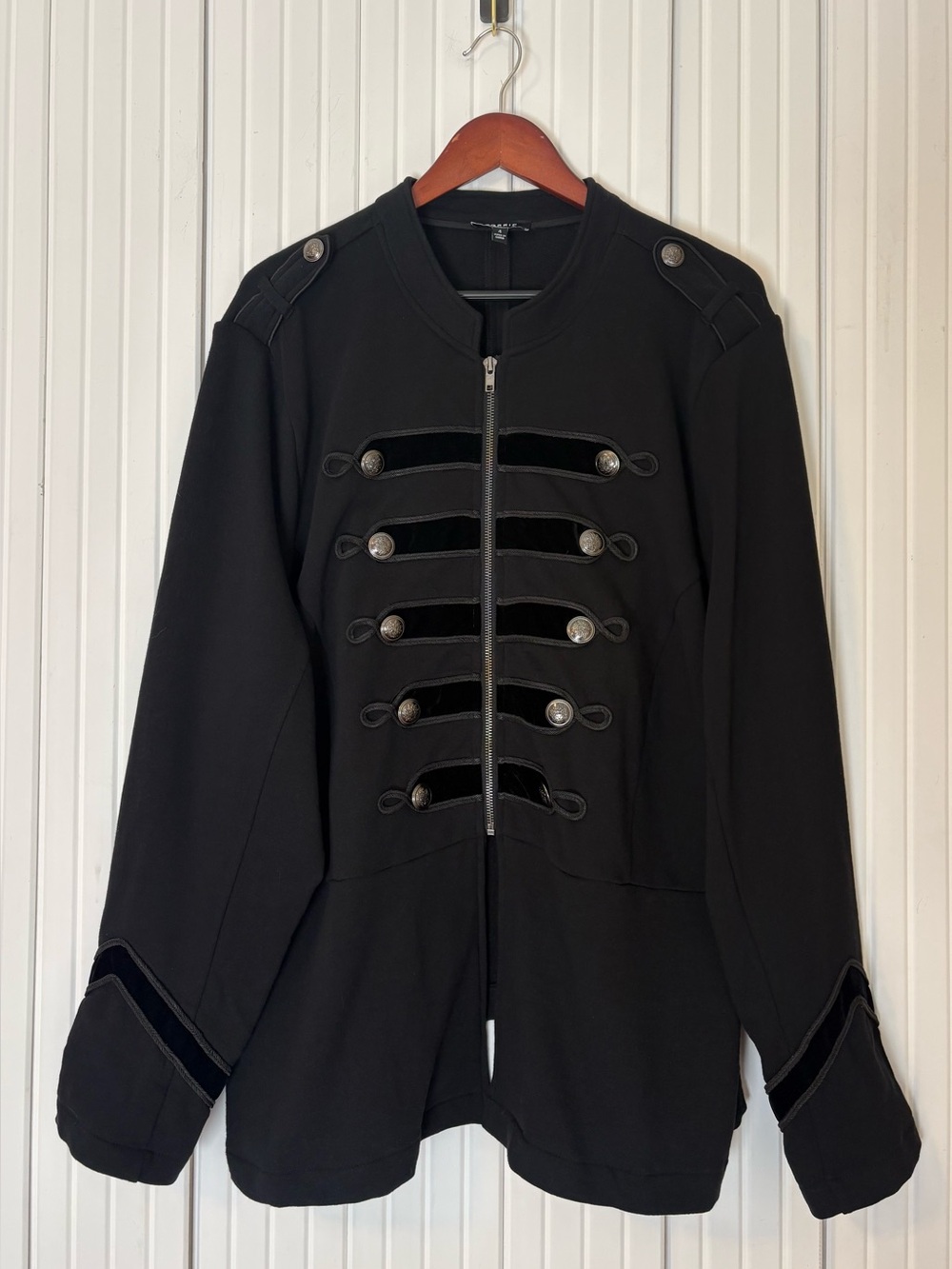 Torrid Women’s Military Band Jacket 4X Napoleon Gray Black Indie Alt Plus